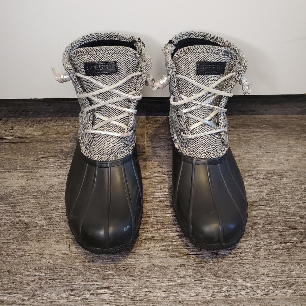 Sperry Black and Gray Kids Rain & Snow Boots